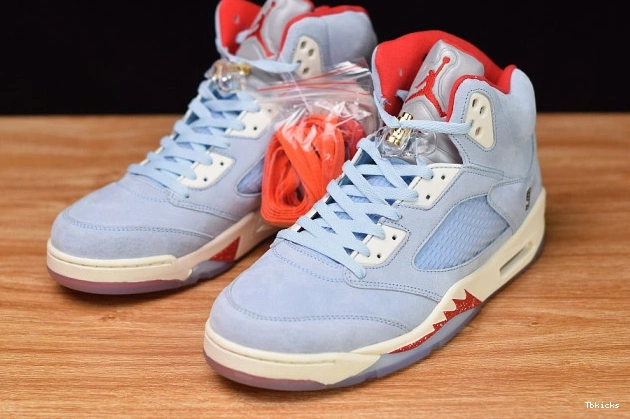 Reps TBK x Jordan Air 5 Ice CI1899-400 Blue Room Trophy JSP 0825